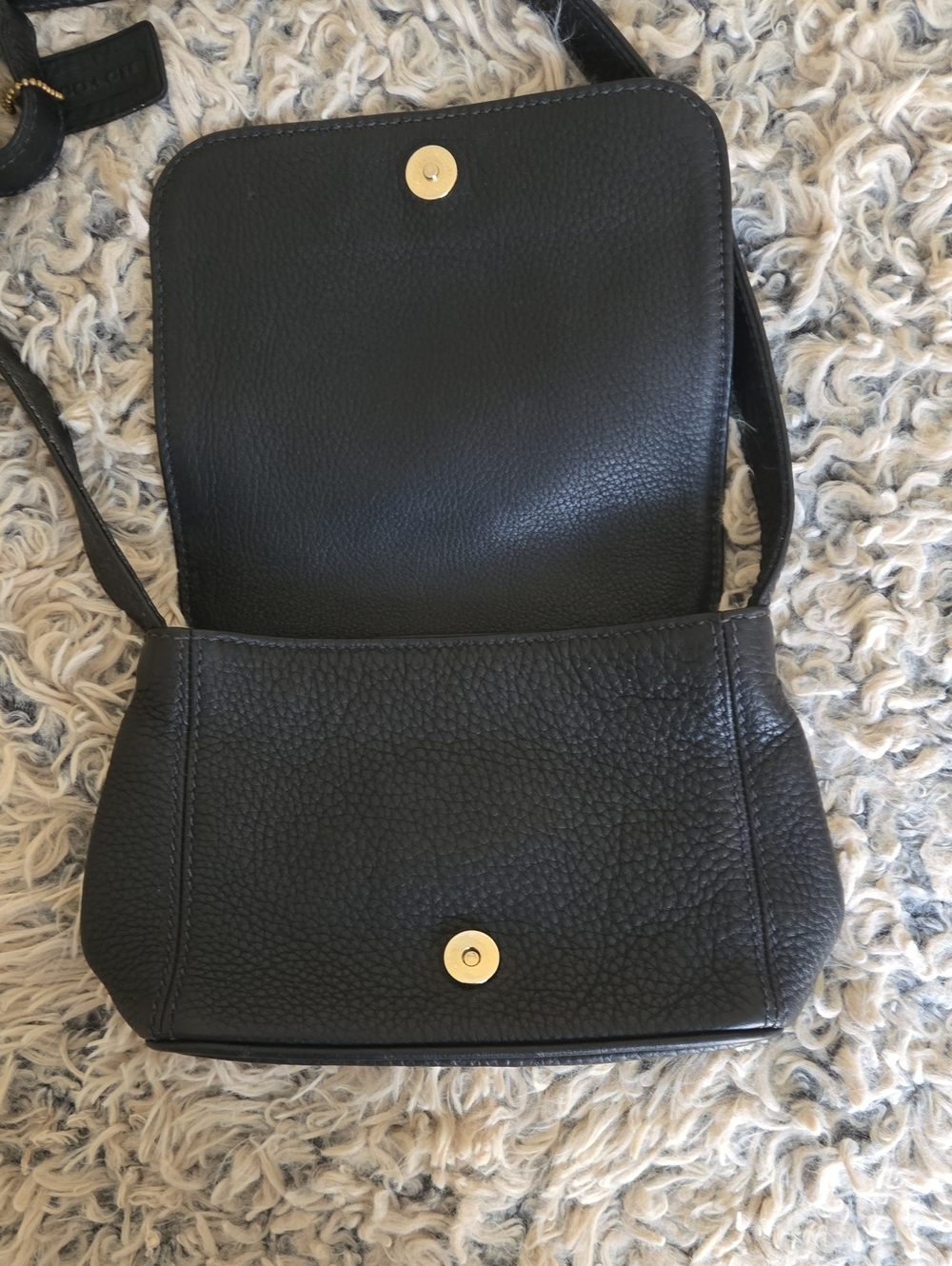 Coach Full-grain Leather Black Mini Crossbody Bag. Made In The USA. - Picture 5 of 11